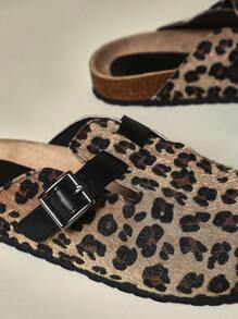 SHUZIA Women Leopard Print Slip On Comfort Mules - Multicolor - View 6