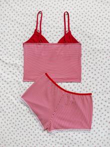 Sweetina Women Two Pieces Outfits Set For Summer, Daily Wear - Red - View 2