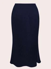 Celure Falda larga y elegante de satén para mujer de talla grande