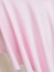 SHEIN Unity European And American Style New Summer Pink Sexy Metal Accessory Lace-Up Halter Backless Asymmetric Dress For Women - Pink - View 7