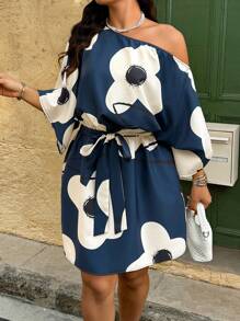 SHEIN Clasi Plus Size Casual Holiday Style Dress, Fashionable For Summer