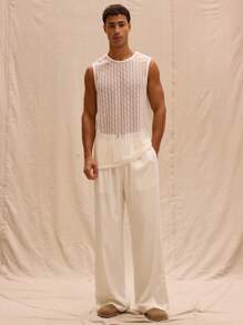 Musero Top de malla bordado oversize para primavera y verano, estilo callejero, vacaciones de Pascua