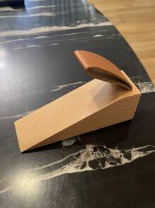 SHEIN 1pc Beech Door Stop, Wooden Door Stop, Windproof Door Stopper, Anti Collision Door Stop Holder With Lanyard Valentine DAY, Valentines Wedding, Birthday, Room Decor, Home Decor Living Room, Office Decor Items,Fall Decor