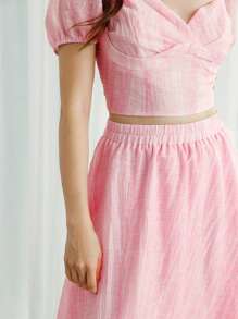 SHEIN LUNE Trang phục hai mảnh dành cho phụ nữ mặc hàng ngày - Hồng - Xem 6