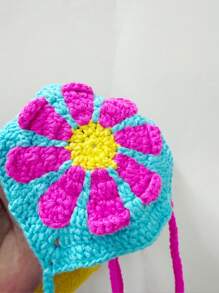 SHEIN Swim 2pcs/Set Women Hand-Crocheted Hollow Backless Swimsuit With Colorblock Cover-Up, Suitable For Beach Holiday For Summer Beach Vacation - Multicolor - View 5