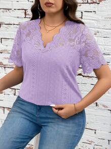 SHEIN Clasi Áo dây & áo hai dây cỡ lớn cho nữ, thời trang cho mùa hè - Màu tím hoa cà - Xem 9