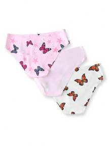 3pcs/Set Cute Butterfly Design Teen Girl Underwear Set, Including Panties - Multicolor - View 2