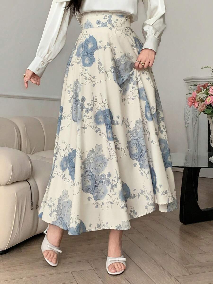 Joudiya 女士印花长裙，优雅大方，适合春夏穿着，时尚得体。 - 彩色 - 查看 1