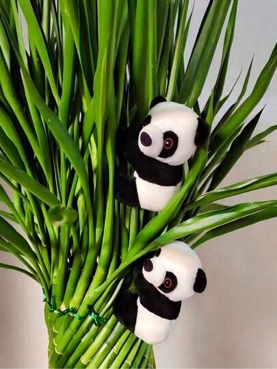 SHEIN 1/ 2/ 3/ 4/ 5/ 6 قطع مشابك أصابع شكل الباندا حاملات ستائر، حامل ملحوظات ذوات مشابك، حامل الصور، أصابع الباندا، ديكور المنزل، أوعية النباتات، ديكور فن الباونساي، هدية تذكارية على الطراز الصيني