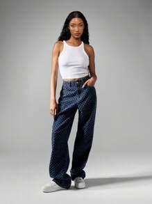 MISSGUIDED Quần Jeans Ống Thẳng Cạp Cao Cổ Điển - Màu xanh lam - Xem 3