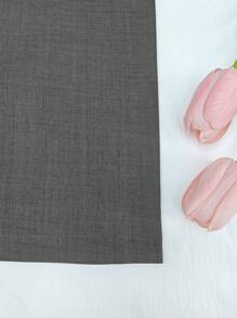 Cévolie Bộ đồ liền thân không tay cổ bất đối xứng màu trơn thanh lịch cho mùa hè - Xám - Xem 4