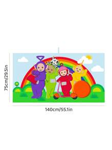 Teletubbies X SHEIN Rainbow & Cute Cartoon Graphic Absorbent Material Beach Towel, Large Size Bathroom, Beach, Swimming Pool - Multicolor - View 3