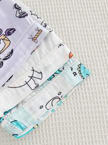 6pcs Young Boy Casual Car & Dinosaur Print Short Sleeve Cardigan Shirt And Shorts Pajama Sets