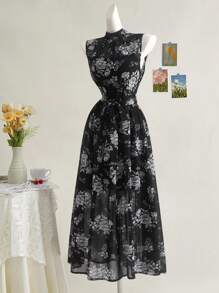 SHEIN MOD Váy đen thanh lịch 2 trong 1 hở lưng buộc dây, Váy nghỉ dưỡng mùa hè, Váy lễ hội, Váy dự tiệc nữ, Váy cổ điển nữ, Váy sinh nhật, Váy hòa nhạc đồng quê, Váy mùa hè nữ, Váy nghỉ dưỡng - Nhiều màu - Xem 3