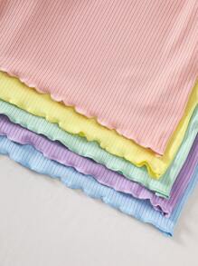 SHEIN Vintaside Kids 5件/10套女婴春夏装5色短袖上衣和长裤 - 彩色 - 查看 8