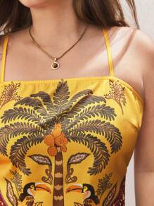 Maija Plus Size Yellow Strapless Square Cami Crop Top,Boho Summer Vacation Holiday Beach Wear,Western Business Casual Tops For Women,Hawaii,Office - Multicolor - View 2
