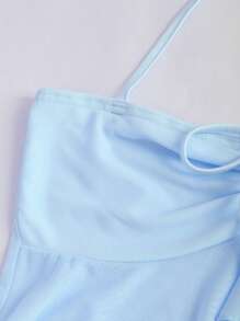 Sweetra Ladies' Solid Color Simple Daily Wear Halter Neck Tank Top Y2K Outfit 
