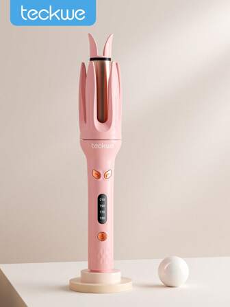Teckwe Automatic Curling Iron, Hair Curler Wand Rotating, 4 Adjustable Temperature Levels, Fast Self Spinning Styling, 40S Quick Heating, 28mm Large Wave Curls Full Coverage And Anti-Scalding 30 Million Negative Ions Suitable For Slouchy People, Easy To Use - UK Plug