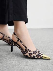 CUCCOO BIZCHIC Decolleté alla moda da donna con stampa leopardata e tacco alto