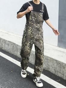 Manfinity EMRG Men's Denim Jumpsuit With Suspenders, Fashionable For Summer