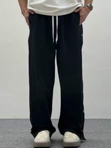 Claim Dot Men's Solid Color Drawstring Waist Relaxed Fit Sweatpants, Spring