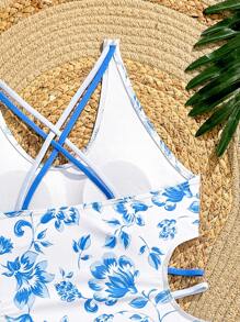 SHEIN Costume da bagno di moda e intero da ragazza in età prepuberale, adatto per l'estate