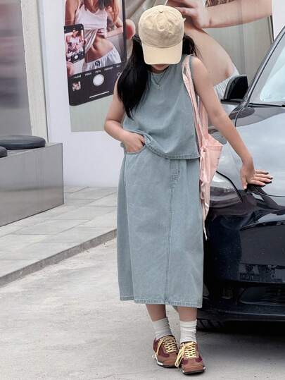 Dazy Kids Tween Girls Denim Two Pieces Outfits,Girls Summer Outfits,Back To School Clothes