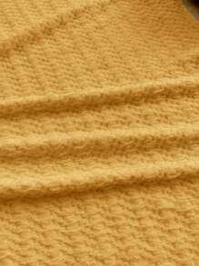 Soleia Camisola casual de vacaciones con recorte en la cintura, de tela texturizada - Amarillo - Ver 6