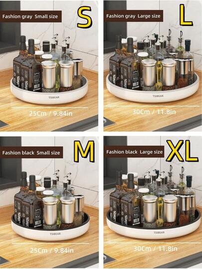 1pc Kitchen Turntable Multi-Function Countertop Condiment Bottle Soy Sauce Vinegar Storage Rack Fruit Plate 360 Rotating Storage Rack,Kitchen,Kitchen Accessories,Kitchen Organization And Storage