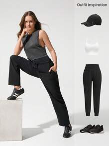 GLOWMODE Washed Pima Cotton Cool Crop Relaxed Fit Crew Neck Cropped Cut Off Boyfriend Muscle Tank Top Gym Training Daily Casual Wear