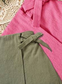 Kleine Mädchen 2 Stücke/Set Lässig Einfarbig Gewebt Locker Sitzende Shorts
