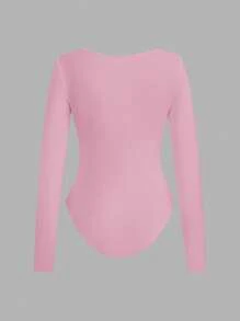 SHEIN EZwear 3 件套女士方领长袖紧身服装套装，适合夏季 - 彩色 - 查看 10