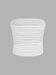 SHEIN Girlism 3pcs/Set Tween Girls Comfortable Ruched Bandeau Tube Top Seamless Bras