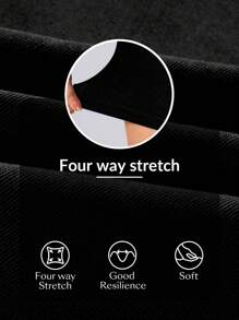 SHEIN Essnce Plus Size Summer Casual High-Stretch Denim Mini Skirt - Grey - View 7