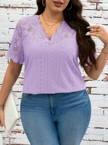 SHEIN Clasi Áo dây & áo hai dây cỡ lớn cho nữ, thời trang cho mùa hè - Màu tím hoa cà - Xem 3