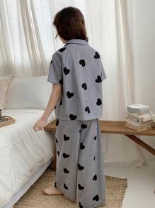 Hapijoa 青少年女孩秋季睡衣/家居服、返校服 - 黑與白 - 查看 2