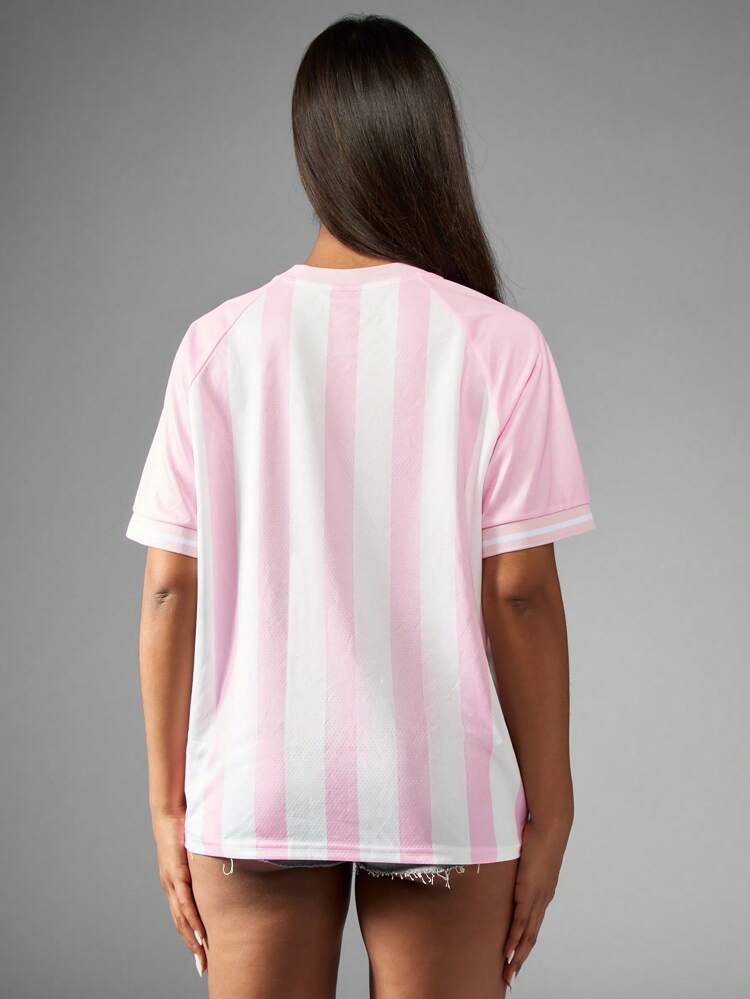 Missguided x Playboy Logo Oversized Graphic Sports Jersey T-Shirt