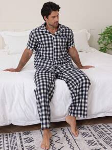 DAZY Letnia wielokolorowa koszula w kratę i męski zestaw piżamowy - Wielokolorowe - Zobacz 5