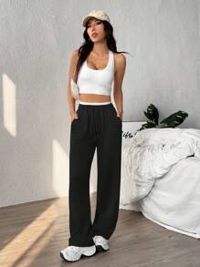 Dewbera Women's Sports Yoga Casual Pants, Suitable - Black - View 6