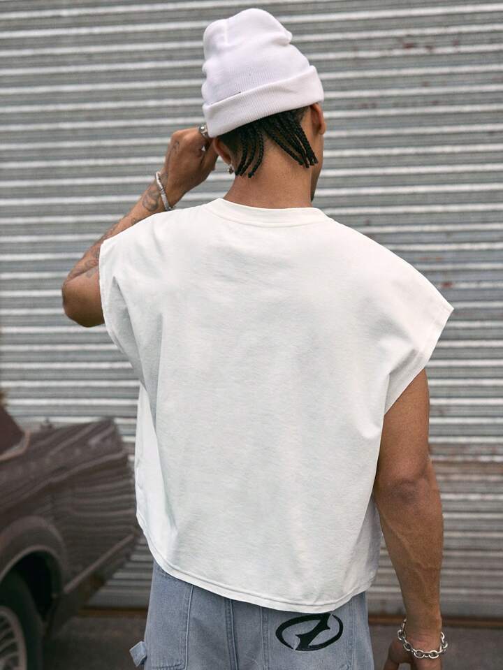 AXEPEAK Men's Street Style Loose Boxy Tank Top, Suitable For Summer