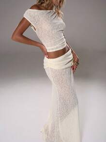 TRNVIE Women Two Pieces Outfits For Daily Wear - Beige - View 6