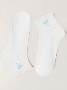 SV Pattern Studio 1 pereche de șosete de la jumătatea gambei pentru femei cu decor albastru de vară