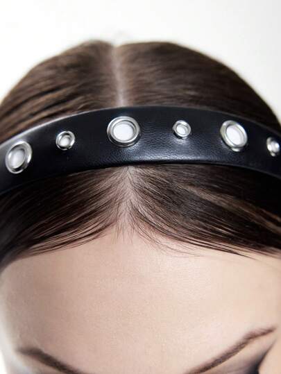 Grunge Punk 1pc New Design Metal Rivet Punk Headband Hair Band Diadema Hair Hoop