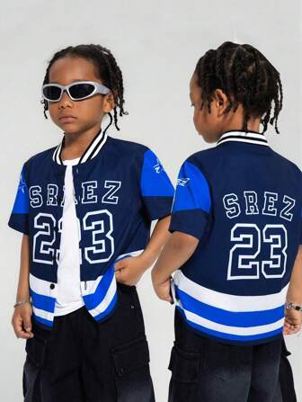 SHEIN 1 Stück bequemes, legeres, vielseitiges Jungen-Streetwear-Hemd mit Muster, Hanfu-Muslimstil, geeignet für Kinderoutfits, Schulanfang, Geburtstagsfeiern, Abendveranstaltungen, Aufführungen, Hochzeiten, Taufen, Schulentlassungen. Geeignet für Frühling, Sommer, Alltagstragen, Schule, Reisen, Sport, Styles