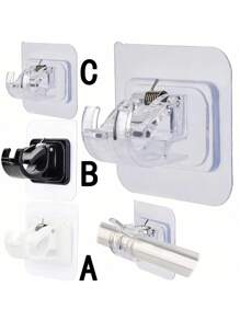 SHEIN Window Curtain Rod Supports Hooks, Universal No-Drill Wall Clip Rods Brackets, Multi-Purpose Bathroom Kitchen Hotel Hanger, No Installation Clothing Rod Holder, Fit 1-2cm Dia Curtain Rod, Suitable For Home Bathroom Kitchen - Multicolor - View 10