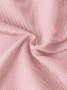 SHEIN LMoss Kids 2件套年轻女孩时尚针织纯色圆领修身休闲T恤 - 粉色 - 查看 5