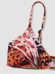 Slaydiva Women's Summer Beach Tie-Dye Sexy Bikini Swimsuit Set With Long Sleeve Kimono - Multicolor - View 7