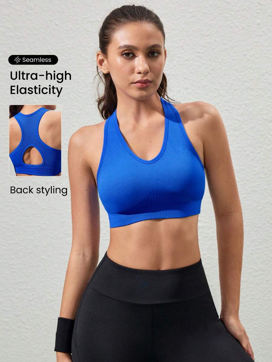 CourtClass 女士纯色吊带运动文胸，夏季时尚