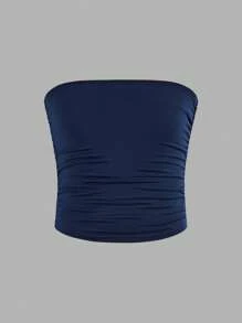 SHEIN Girlism 3pcs/Set Tween Girls Comfortable Ruched Bandeau Tube Top Seamless Bras