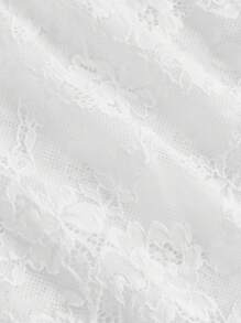 SHEIN MOD Sheer Lace 2 In 1 Women Top, Summer Wear,Graduation,Hawaii,Rave - White - View 4